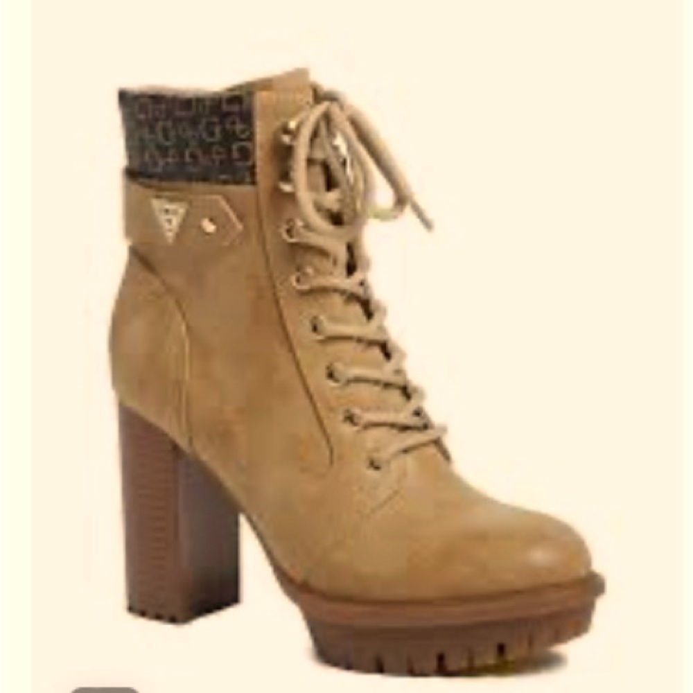 Guess Heeled Combat Boots Size 7 NWT